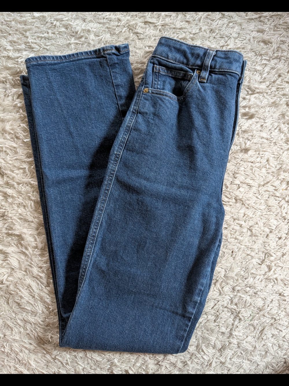 Express x Simon Spurr collaboration High-Waist Straight Jeans in Medium Blue